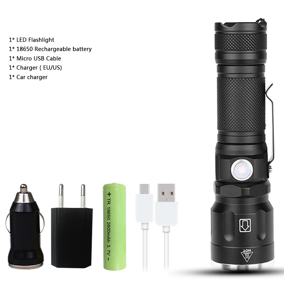 Package B Xhp70 светодиодный вспышка светильник Мощность 26650 или 18650 аккумуляторная батарея Мощный тактический светодиодный вспышка светильник vs XM-L T6 фонарь Z4009 - Испускаемый цвет: Package B