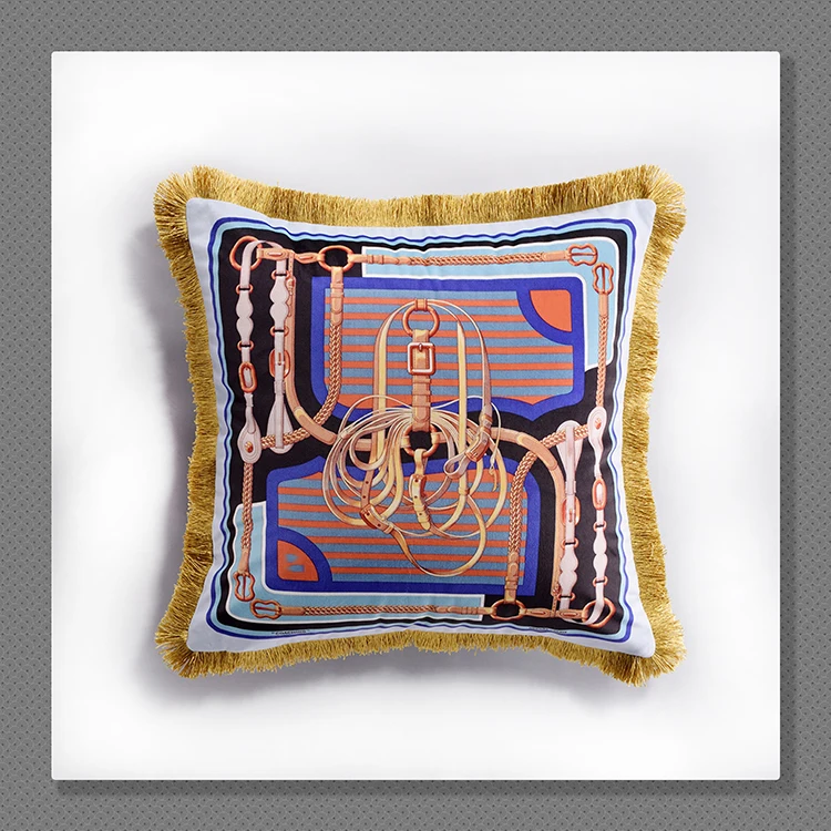 Luxury European Classical Christmas Hotel Velvet Tassel Cushion Cover Pillow Cover Pillowcase Home Decorative Sofa Throw Pillows
