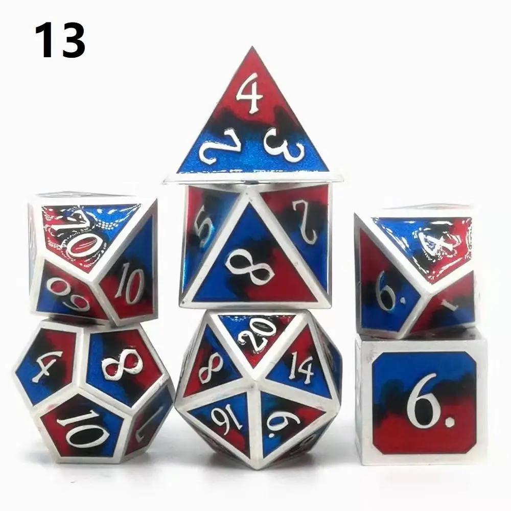 Высококлассные игральные кости DND набор игральные кубики dados rpg многогранные металлические кости dobbelstenen dados rol d20 Кубики dobbelstee - Цвет: 13