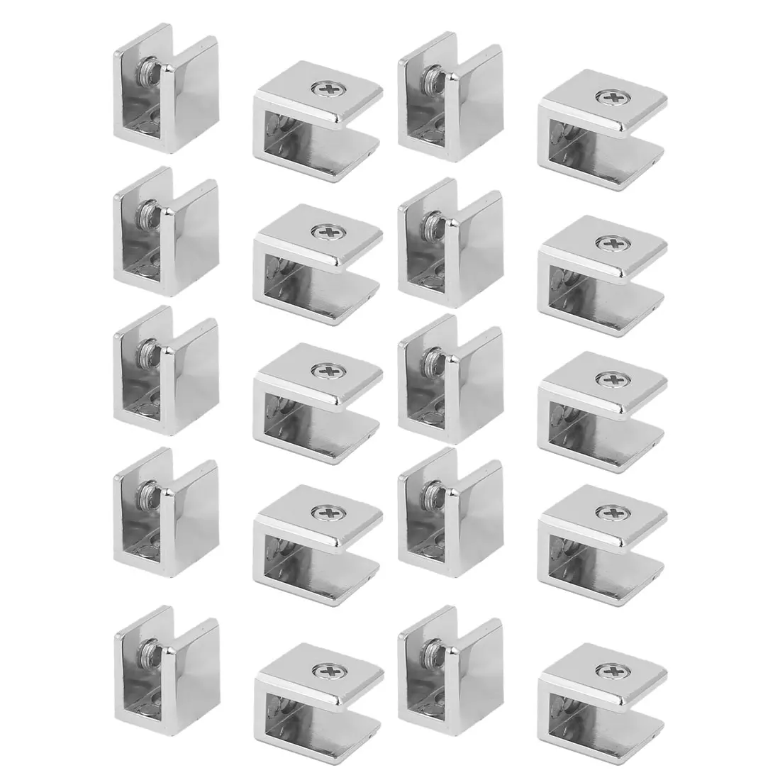 Uxcell цинковый сплав настенный Регулируемый зажим для стеклянных полок зажим Кронштейн Поддержка 20 шт
