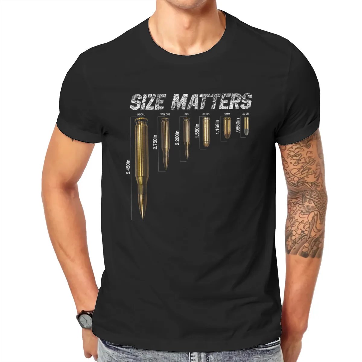 Size Matters Bullets T Shirt Men Harajuku Short Sleeve Tshirt Tees Streetwear | Мужская одежда