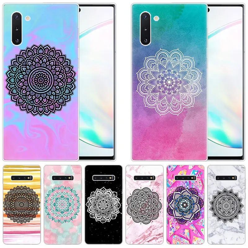 Luxury Mandala Pattern Silicone Case for Samsung Galaxy Note 10 Pro 9 8 5 M30S M40 S10E S10 5G S9 S8 Plus S7 S6 Edge S5 Cover | Мобильные