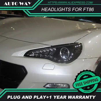

Car Styling Head Lamp case for Toyota FT86 GT 86 2013 2014 Headlights FT86 LED Headlight H7 D2H Hid Angel Eye Bi Xenon Beam