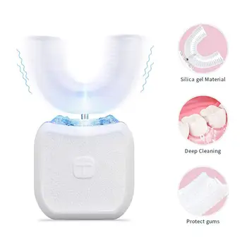 

USB Charging IPX7 Waterproof Ultrasonic Intelligent Electric Toothbrush Oral Care Teeth Whitening Automatic U Sonic Toothbrush