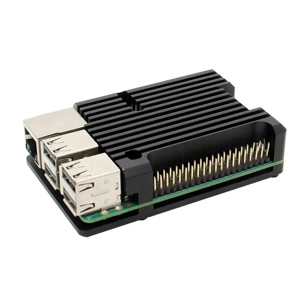 Алюминиевый Чехол для Raspberry Pi 4/3 с двойным вентилятором металлический корпус