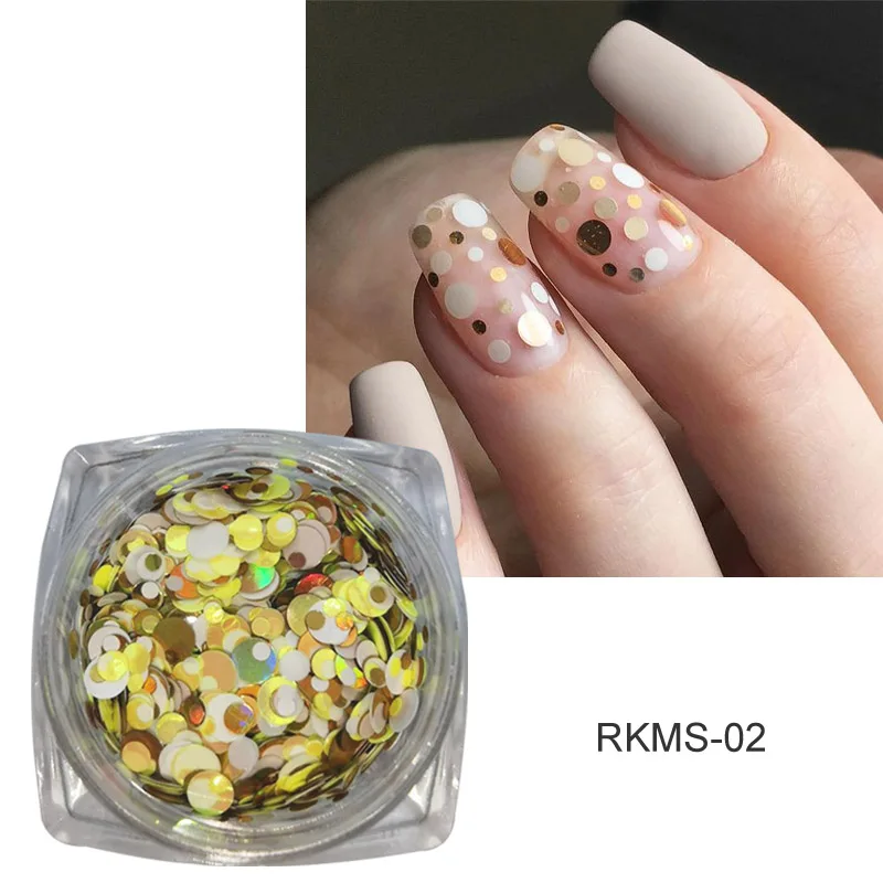 1 Box Butterfly Nail Glitter New Micro Laser Sparkle Sequins Slice Nail Thin Paillette Nail Art Decorations Tips Manicure - Color: RKMS-02