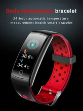 

FOR Smart Bracelet 24-hour Real Body Temperature Monitoring Q8T Dynamic Heart Rate Blood Pressure Watch IP68 Waterproof Sports