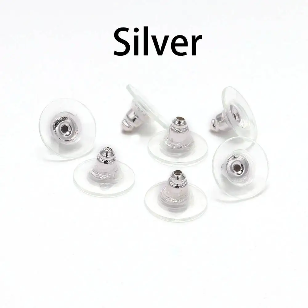 100 x 5mm Plastic Rubber Earring Backs Clutch Bullet Stoppers Ear Post   Bargain Staples