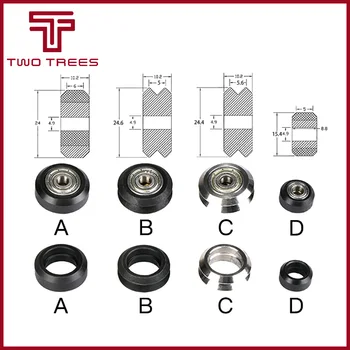 

10pcs CNC Openbuilds Plastic wheel POM with 625zz MR105zz Idler Pulley Gear Passive Round Wheel Perlin Wheel V type for V-Slot