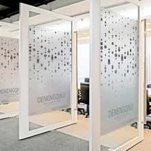 Офис от пола до потолка стеклянная дверь логотип без клея статичные наклейки для матового стекла стеклянная пленка прозрачная непрозрачная декоративная наклейка