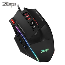 ZELOTES C-13 Проводная игровая мышь 10000DPI 13 программируемых кнопок USB RGB лазерная компьютерная мышь геймер мышь для настольного ноутбука