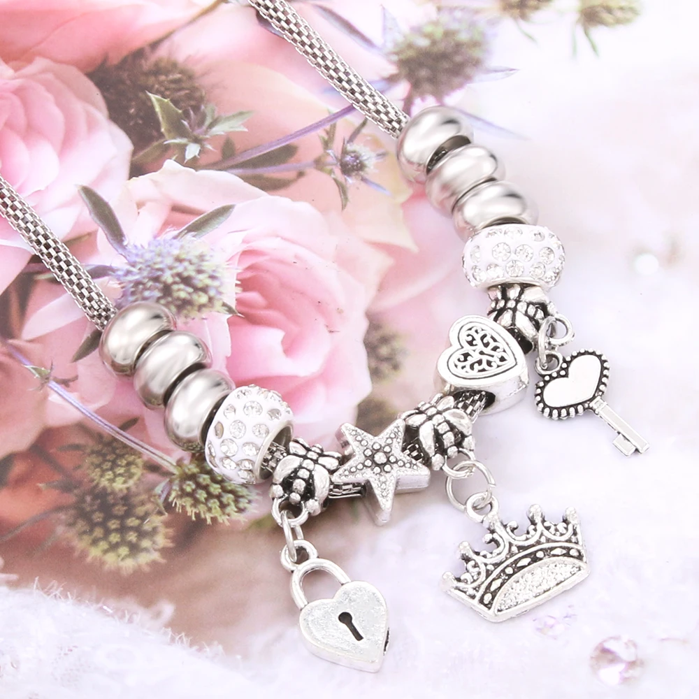 Ожерелье женское под старину Оригинальное колье с подвеской в форме короны и