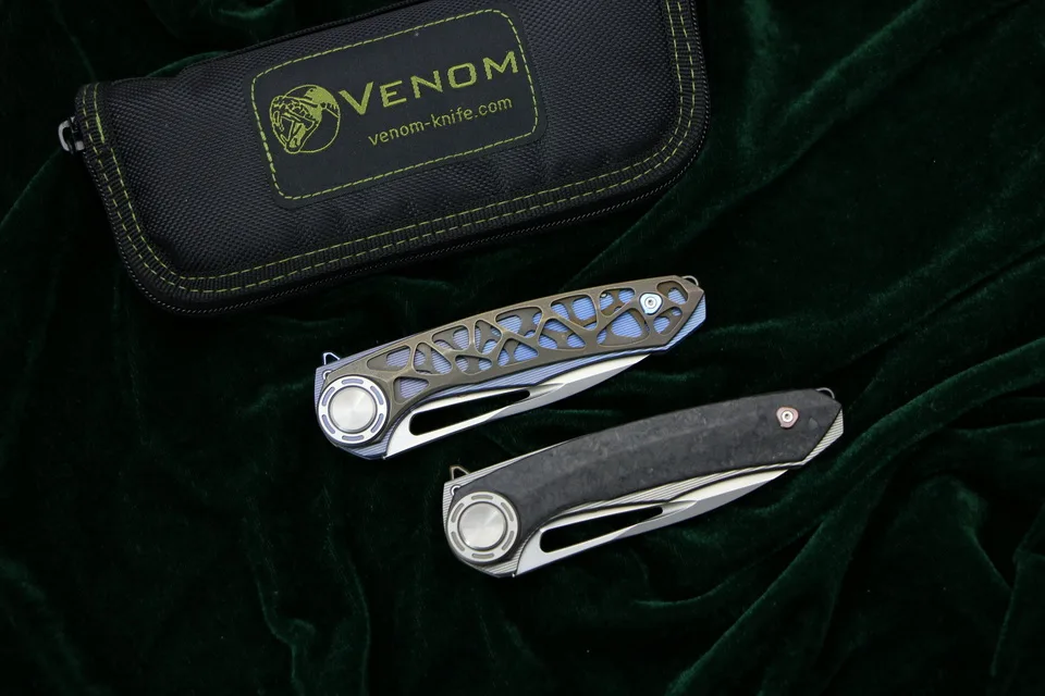 Складной нож VENOM HARPOON M390 из титановой стали для кемпинга охоты выживания
