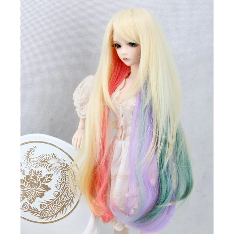 Bjd 1/3 1/4 длинный парик Волнистые Красочные для 1/3 2" 1/4 высокий шарнирная Кукла SD MSD DK DZ AOD DD VOLKS кукла