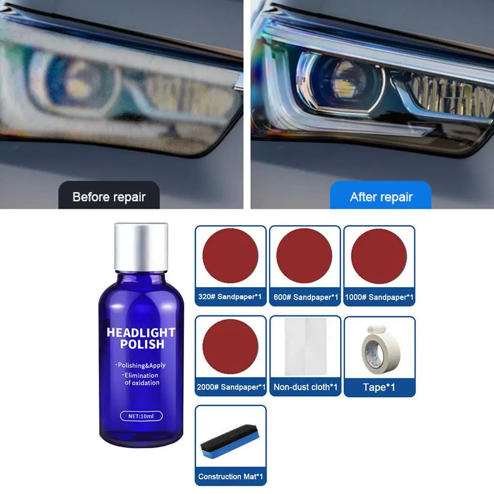 10ML Paint Care Headlight Polish Liquid Cars Restoration Agent Scratch