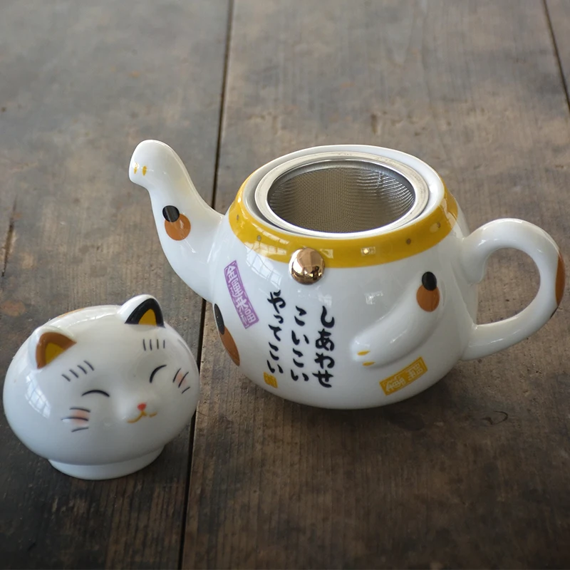 TANGPIN, милый фарфоровый чайный сервиз lucky cat, креативный, maneki neko, керамическая чайная чашка, чайник с ситечком, прекрасный плюус, чайник для кошки