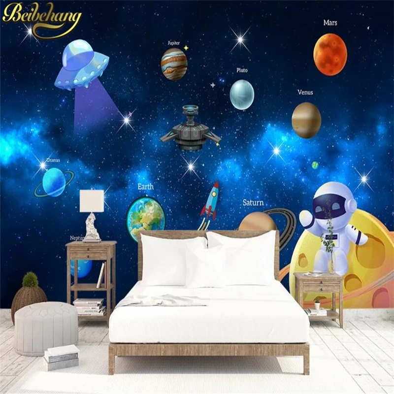 

3d обои beibehang с космической станцией, Вселенная, настенные 3d обои для стен, полноразмерные Настенные обои для гостиной
