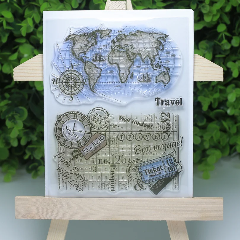

Global travel Ticket transparent clear stamps for Scrapbooking/Card Making/Stamp set stationery birthday Decoration Supply