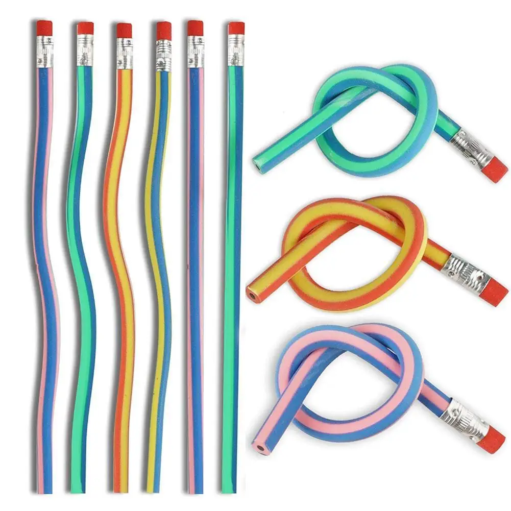 Soft Flexible Pencils Bend Kids Children School Equipment E8F1 Fun H6K1 