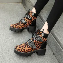 SAGACE Для женщин квадратный каблук острый носок, без шнуровки, на Повседневное с вышивкой «Родео»; ковбойские ботинки, леопардовая расцветка, пикантная обувь, уличные сапоги