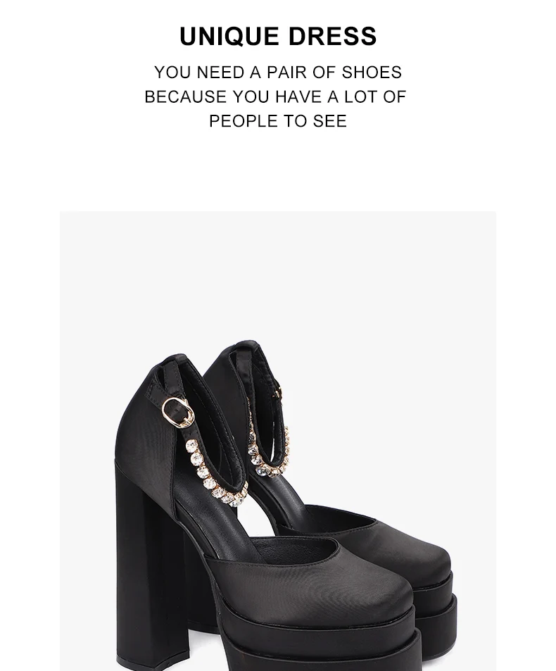 2021 New Ladies Sandals Summer Shoes Sexy Thick High Heels Thick Platform Buckle Crystal Dress Party Wedding Shoes Woman Pumps