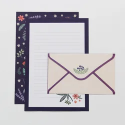 Papier à lettres A5 6 pièces + 3 enveloppes de papier à lettre, joli ensemble de papeterie de Style littéraire 