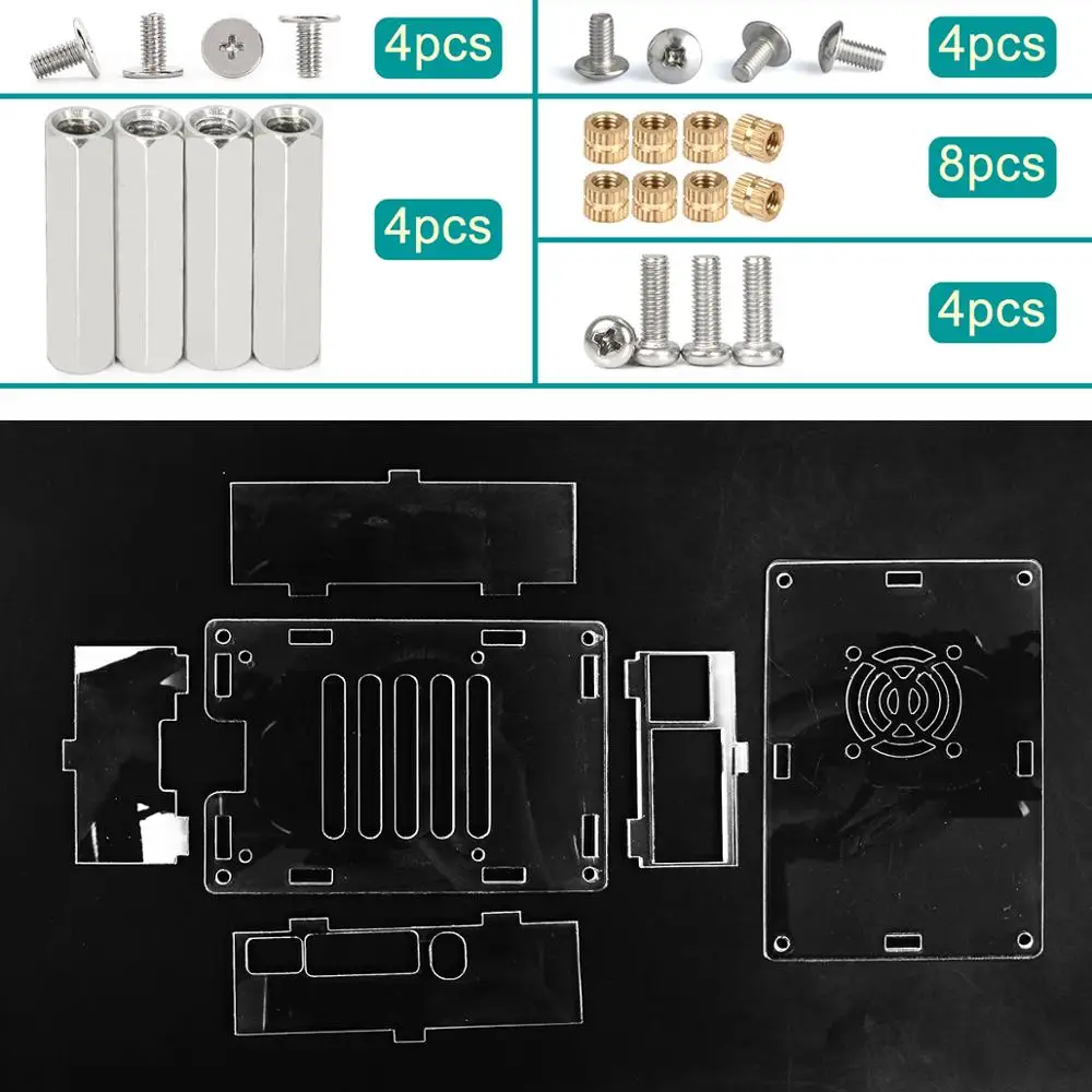 Прозрачный чехол C2: PMMA для Raspberry PI 4 PI4 модели B 1 ГБ/2 ГБ/4 ГБ акриловый корпус