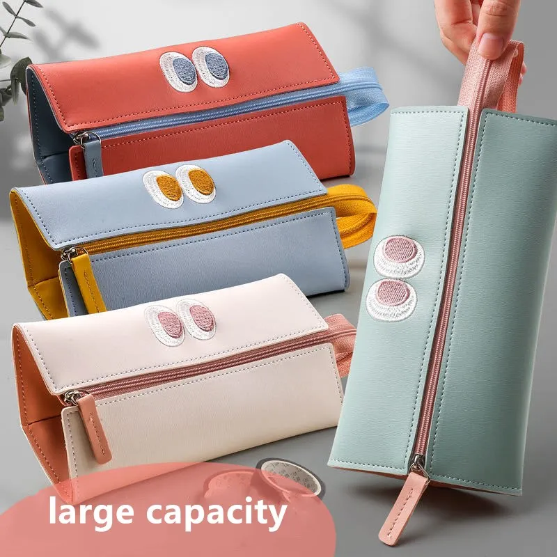 Little monster cute pencil case large capacity School Pencil cases student Storage bag leather Cosmetic gift for kid pen |