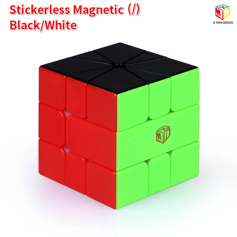 Mofangge SQ1 V2 M Qiyi Magnetic Cube Volt SQ-1 V2M Magic Puzzle X-Man Design Learning Educational Kids Toys for Children - Цвет: Stickerelss Half BW