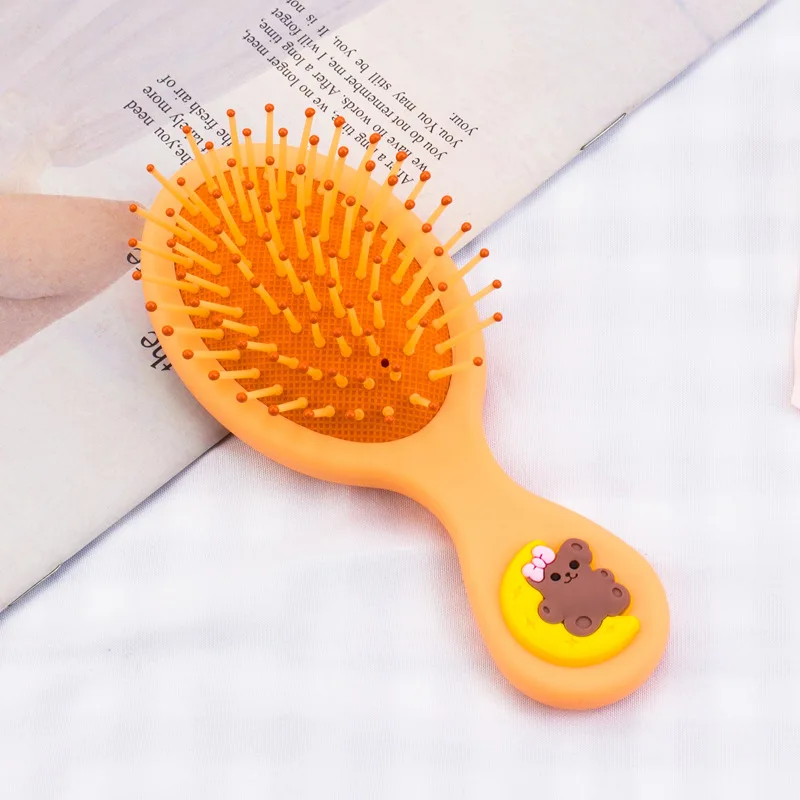 New Girl Cute Portable Mini Folding Massage Hair Comb Airbag Round Travel Hair Brush With Mirror Anti-static Hair Accessories
