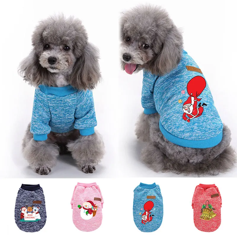 

Dog Xmas Striped Sweatshirt Dogs Sweater Pet Reindeer Knit Clothes Snowman Christmas Hoodies Costume Small Medium Dogs Cat Tops