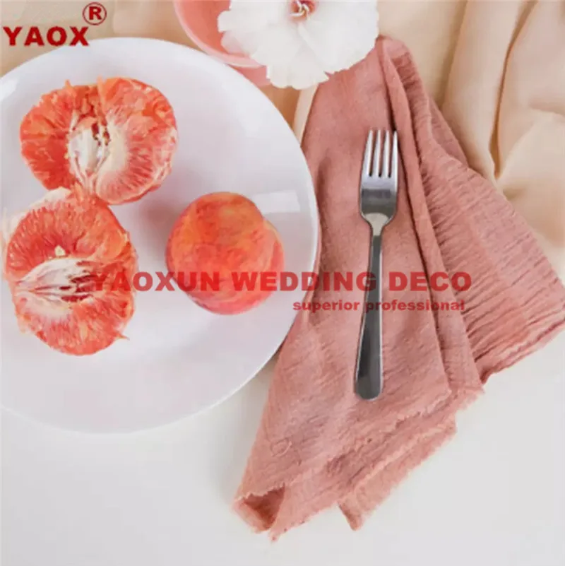 Оптовая цена рустикальная марлевая салфетка для стола многоразовые хлопковые