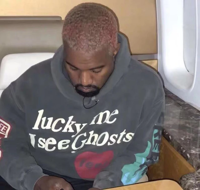 Kanye West Graffiti Letter Print Plus Velvet Sweatshirt   2