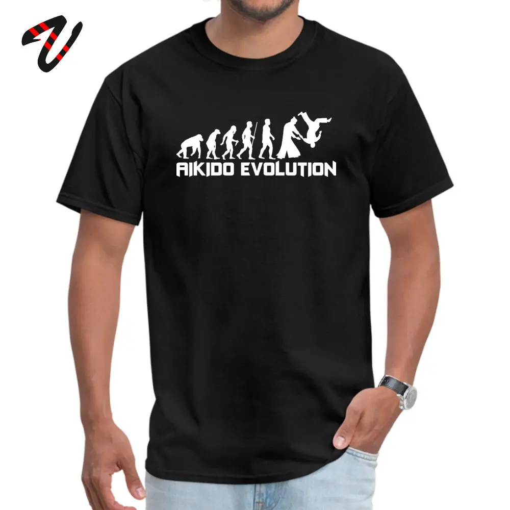 

Aikido Evolution 100% Cotton Fabric Men Short Sleeve Tees Street Father Day T-shirts Leisure Top T Shirt Plain Round Neck Tshirt