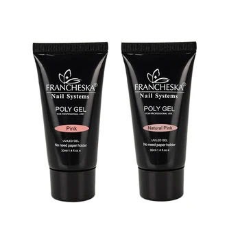 

Francheska 2 Pcs Hot Poly Gel Finger Extension Uv LED Gel Nail Polish Varnish Polish Gel 30Ml 303Pink & 304Barbie Powder