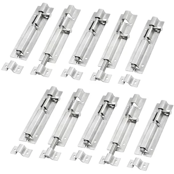 

4 Inch Stainless Steel Security Slide Latch Barrel Bolt Gate Barrel Bolt, Door Lock 10Pcs