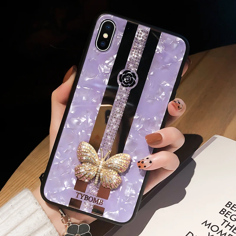 Luxury Square Cute Clover Pink Case For iPhone 14 13 12Mini 11 Pro XS Max  XR X 7 8 Plus Soft Silicone Mirror Phone Cover Bracket - AliExpress