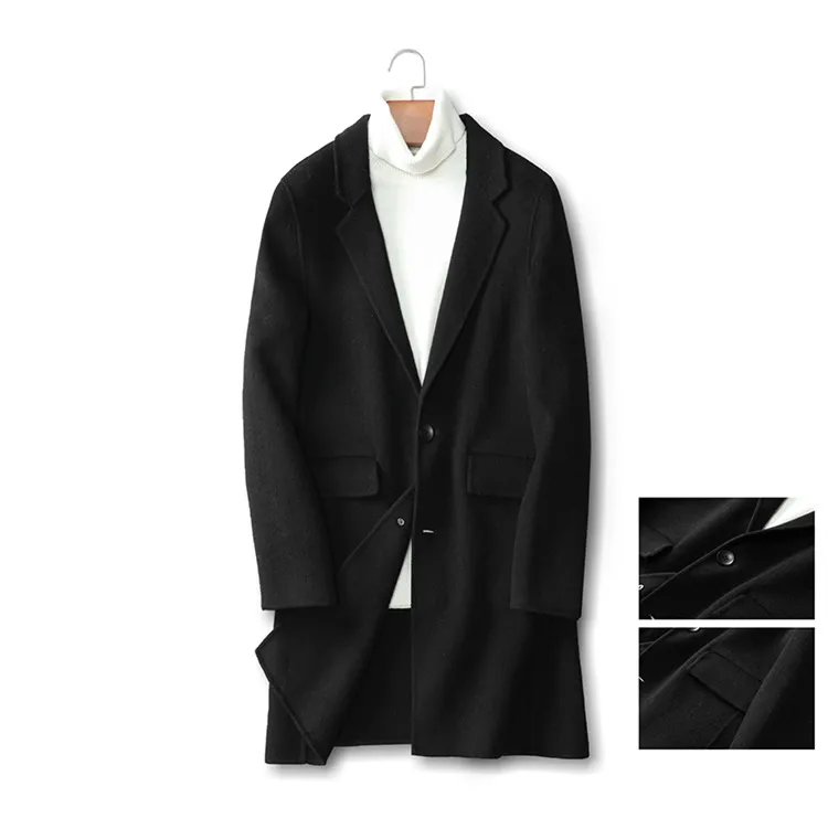 Мужской модный длинный Тренч в Корейском стиле зимняя мужская одежда высококачественное шерстяное платье мужское Двустороннее пальто