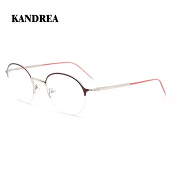 

KANDREA 2020 Round Women Anti Blue Ray Coating Eyeglasses Classic Metal Glasses Frames Half-frame Eyewear Computer Spectacles