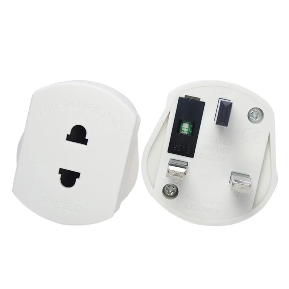 AC Power Adapter Shaver Plug Adaptor Shaving Toothbrush Adapter Epilators Bathroom UK To 2 Pin 3Adaptor-White&xs
