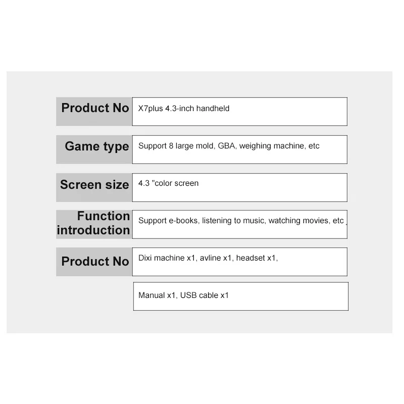 COOL NEW X7 4.3inch Game Console 8GB 8/16/ Bits Double Rocker Handheld Game Player Retro Video Console Built In 6000 Games