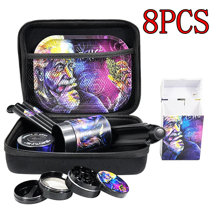 Tobacco Kit Smoking Grinder Set High Quality Rolling Tray Plastic Airtight Herb Large Machine | Дом и сад