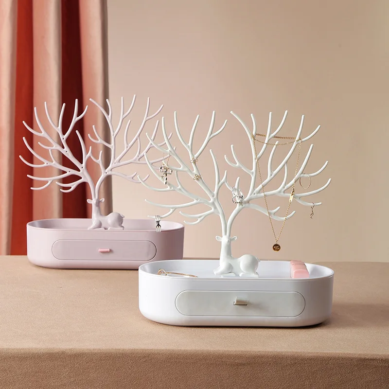 WE New Creative Antlers Jewelry Rack Earrings Necklace Ring Bracelet Deer Jewelry Cases & Display Stand Tray Tree Storage Gifts