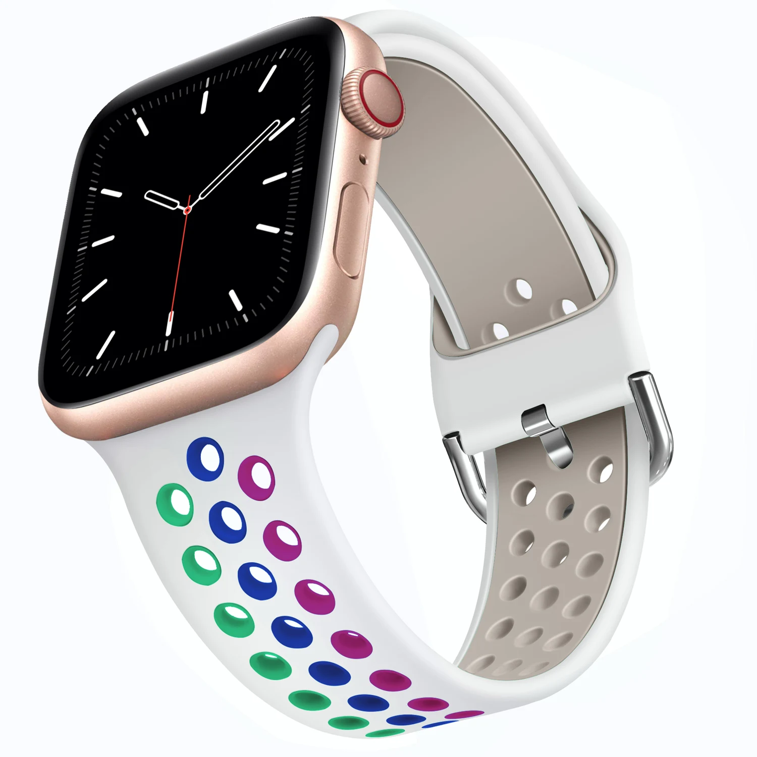 

Sport Silicone Band for Apple Watch 6 SE 5 4 3 Strap 38mm 40mm soft Bracelet 42mm 44mm Rubber Wristband for IWatch Series 5 4 3