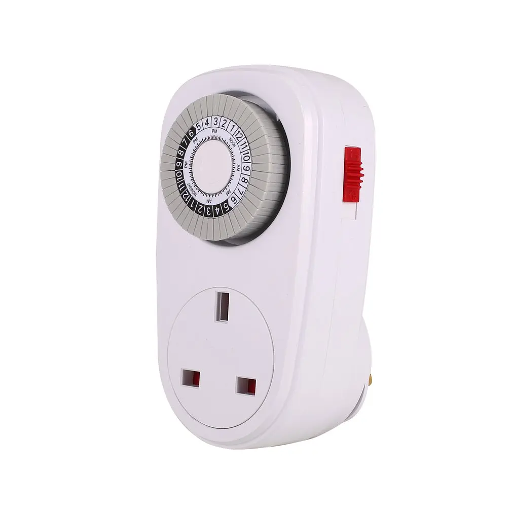 

24 Hours Plug in Mechanical Grounded Programmable Timer Switch Smart Countdown Switch Socket Indoor Auto Power off