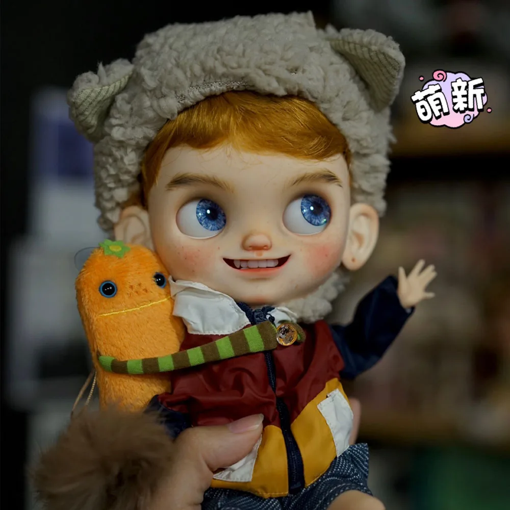 

ICY 19 joint blyth doll with makeup face white skin DIY The makeup doll with Sleep eyes Blond handsome boy