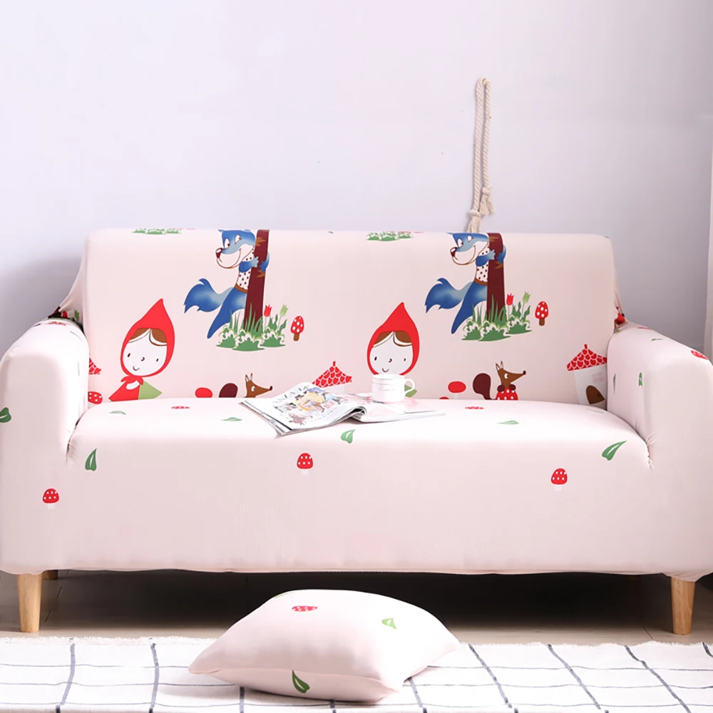 Чехол для дивана с оленем для гостиной Романтические цветы сказочный стиль зеленый растягивающийся чехол для дивана прочный - Цвет: Зеленый
