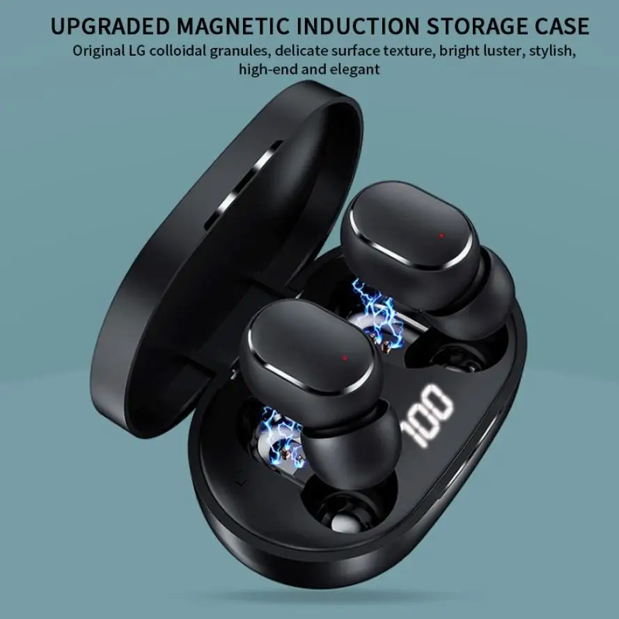 

TWS Bluetooth Earphones Streo Wireless Earbuds with LED Power Display Case 3D Stereo Sound IPX5 Waterproof Whit Charging Box