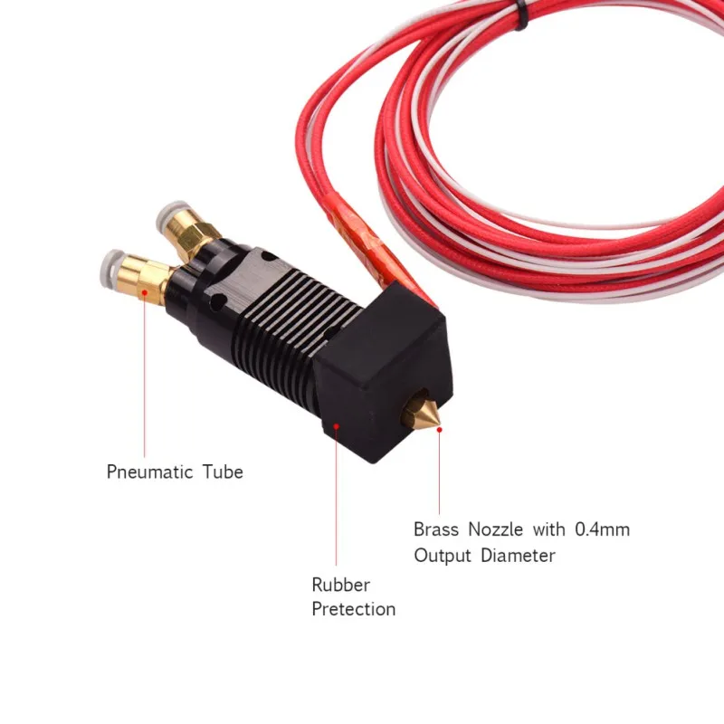 Высокое качество Профессиональный 2 в 1 из двойной цвет металла Hotend экструдер комплект сопла печати тепла 24 В для CR-10 серии
