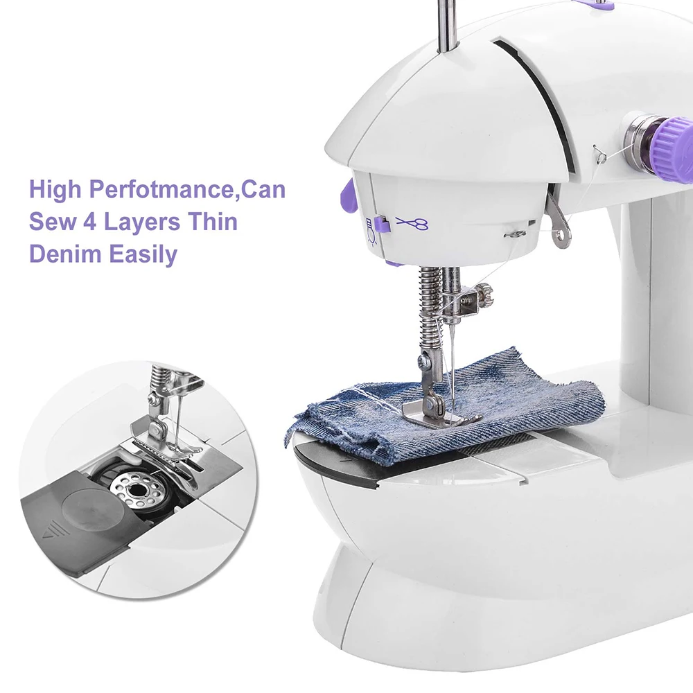 Mini Sewing Machines Portable Singer Overlock Handheld Stitch Sew needlework Cordless Clothes Fabrics Electric accessories